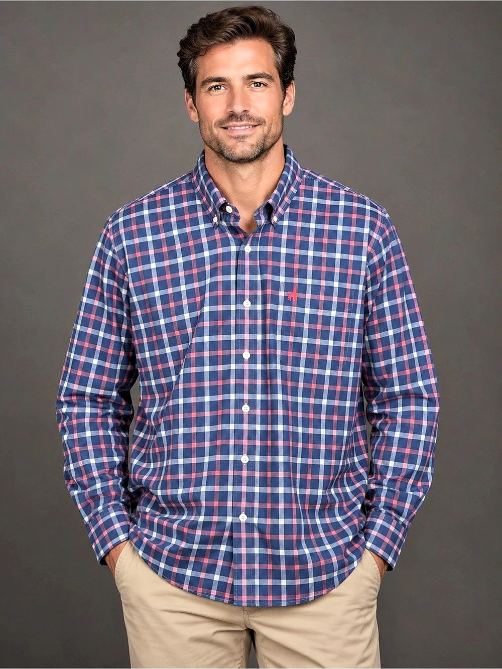 johnnie-O HANGIN' OUT Plaid Cotton Button-Down Shirt XL Like New